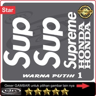 Cutting Sticker Stiker SUPREME Suprem Motor Scoopy Vespa Set Lis Striping Hologram merah putih gol