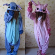 Unisex Adult Stitch Pajamas Animal Onesie Couple jumpsuit sleepwear