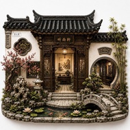 Gujian Garden Listening to Yuxuan Three-Dimensional Embossed Refrigerator Stickers Resin Magnetic Ga