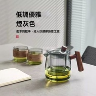 Others - 煙榭茶壺 | 實木把茶水分離杯 | 泡茶分離壺 | 耐熱玻璃茶具組合 | 家用泡茶壺-煙榭泡茶壺800ML+4個青雅杯