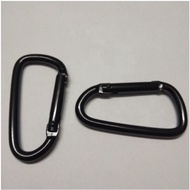 Carabiner 4D Keychain D Shape All Black