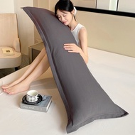 Taiwan Made Solid Color Zipper Extended Pillowcase Washed Cotton Double Pillowcase 1m1.2m1.5m 1.8m N
