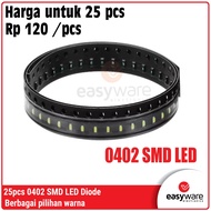 MERAH HIJAU 25x LED SMD 0402 Red Green/biru/ Yellow White/Orange 0402 SMD LED Diode Red/Green Blue/Y