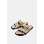 Men's leather sandals with PB buckle (P U L L & B E A R) ecru color