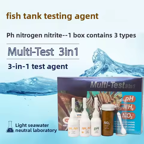 3 in 1 Aquarium Water Test Kit Fish Tank Liquid Reagent for Freshwater and Saltwater pH Ammonia NH3 