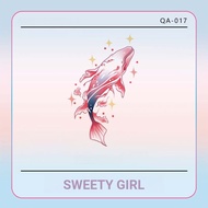 Cute Dopamine Whale Arm Cover Tattoo Sticker Female High-End Niche Whale Long-Lasting Waterproof Tat