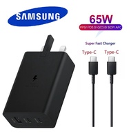 Original Samsung 65w Charger Fast Charing 3 USB Adapter With Type-C PD Cable Samsung 65W EP-T6530 Trio USB C Power Adapter 3-Port Super Fast Charging UK Plug Wall Charger For Samsung Galaxy S23 Ultra S22 S21 S20 Note 20 Type-C Cable