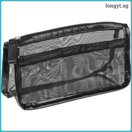 Clear Makeup Bag Travel Bags Mesh Pencil Holder With Zipper Organizer Case  longyt