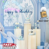 Folding Cake Stand White Dessert Stand Cylinder Stand Meja Kek Meja Cylinder Roman Column For Weddin