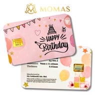 MOMAS 0.10g 999.9 Gold Bar (Emas 999.9) - Birthday Gift