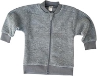Lilano, Baby and Kids Knitted Cardigan with Zip, 100% Wool (Organic), gray, 74-80