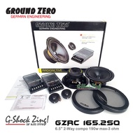 GROUND ZERO ลำโพงรถยนต์ ลำโพงเสียงกลางแหลม ดอกลำโพง6.5นิ้ว (แยกชิ้น) 2ทาง2-way กำลังขับ 190วัตต์(120วัตต์RMS) 3 Ohm GROUND ZERO รุ่น GZRC 165.2SQ