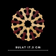 Alas Piring Bambu / Meja Makan Bambu Corak Catur Bulat Kotak / Tatakan Piring Kayu