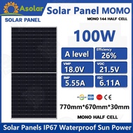♞,♘,♙ASOLAR Solar Panel 100 Watts Monocrystalline 100W Solar Panels IP67 Waterproof Sun Power Panel