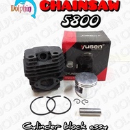 CYLINDER BLOCK ASSY (BLACK) CHAINSAW 5800 YUSEN ORIGINAL AND TRUSTED