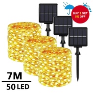 Solar Light String - 1 Set Outdoor Waterproof 8-Mode Copper Wire Fairy Lights for Garden & Christmas