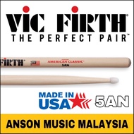 Vic Firth 5AN Classic Drumsticks, 5A, Nylon Tip