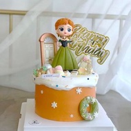 蛋糕裝飾Anna蛋糕 Happy Birthday 蛋糕蛋糕愛莎 蛋糕Anna公主Frozen theme Cake topper decoration Elsa Anna Crescent ligh