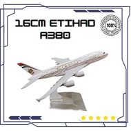 16cm Etihad Airlines Airplane Airbus A380 Airways 1:400 Metal Aircraft Replica Diecast Collectible D