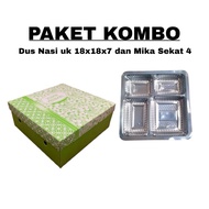 Rice Box Package Cake size 18x18x7 and Food Mica || Rice Box Cake || 4-Section Mica ||