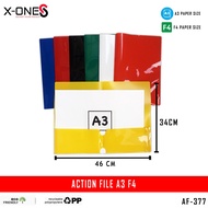 X-ONE ACTION FILE DOUBLE POCKET F4 FOLIO A3 7 COLOR OPTIONS/ AF377 FC (UNIT)