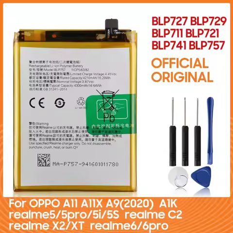 BLP711 BLP741 BLP757 BLP721 BLP729 BLP727 Replacement Phone Battery For Oppo Realme A1K A11 A11X A9C