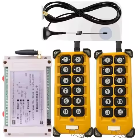 3000M Industrial DC 12V 24V 36V 48V 12CH RF Wireless Remote Control OverheadTravelling Crane System 