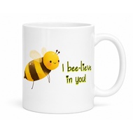 Bee-lieve in You Cute Bee Mug 11oz Ceramic Coffee Mug | Inspirational Bee Gift | Cute Bee Lover Mug