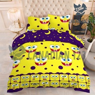 SpongeBob SquarePants 3IN1 Bedsheet Canadian Cotton Fitted Sheet Full Garterized Bed Set Bedding
