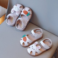 Lovely Rabbit Leather Sandals for Baby Girls Cute Carrots Anti-collision Comfortable Soft Sole Kids Shoes 2-8 Years Old T23N05PP-182