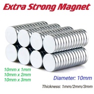 Neodymium Round Magnet / 10mm X 1mm/2mm/3mm / ️Extra Strong ️