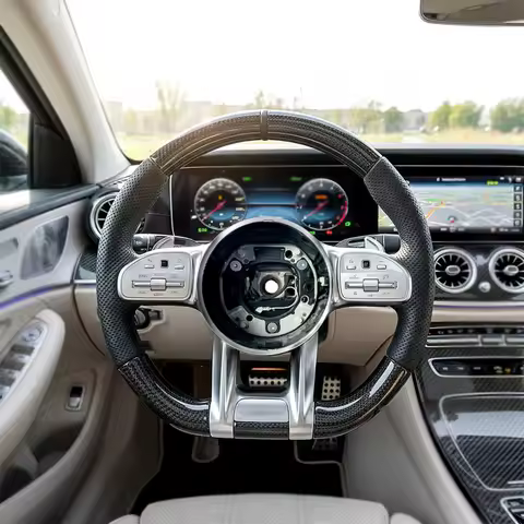 Carbon Fiber Leather Steering Wheel Fit GLC GLE CLS G GT E63 S63 W204 W205 W212 W222