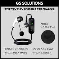 EV PHEV Car Charger Type 2 Portable Charger 3 Pin Plug IP65 UK Socket 3.5kwh for Tesla/BYD/Mercedes/