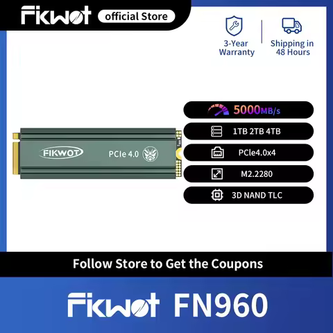 Fikwot FN960 M.2 SSD with Heatsink 512GB 1TB 2TB PCIe4.0x4 5000MB/s NVMe Hard Disk Internal Solid St