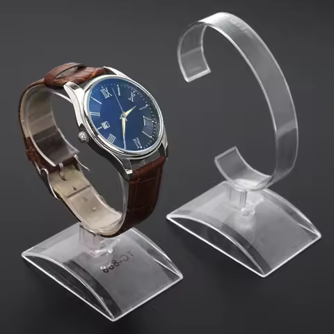 Professional 360° Rotaable Watch Display Stand Transparent Plastic Store Watch Bracelet Display Rack