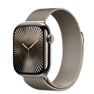 Apple - Apple Watch Series 10 (GPS + 流動網絡)；42 毫米原色鈦金屬錶殼；原色米蘭網織手環