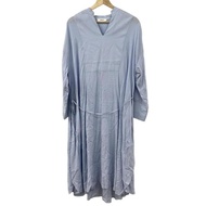 Ebure Belt Dress v-neck Size 3 blue Light Women Long sleeves Direct from Japan Secondhand
