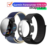 Garmin Forerunner 970 570 strap Nylon strap Sports wristband Garmin Forerunner 970 570 case Screen p