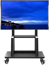 Home Office Mobile TV Stand with Wheels Universal TV Stand with Wheels and Shelf for 55/60/65/70/75/80/95 Inch LCD LED Plasma Flat Screen Load 155kg Rolling TV Stand