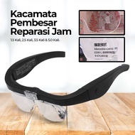 ZEAST Kacamata Pembesar Reparasi Jam 5x Magnifier 2 LED