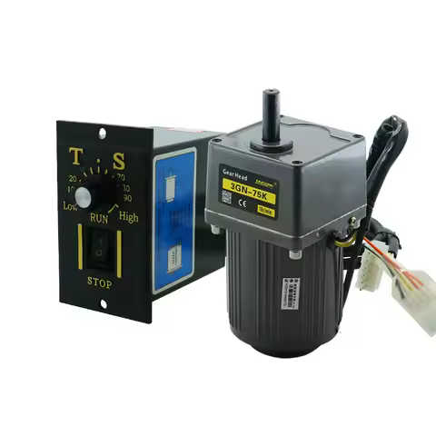 25W Micro AC Motor 220v 50 / 60hz Asynchronous Motor Induction Motor Shaft 10mm + Speed Controller 1