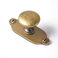 Goo-Ki Antique Brass Cabinet Drawer Knobs with Backplate Spacer - 6 Pack Vintage Retro Brass Bar Kno