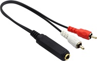 zdyCGTime 6.35mm to 2 RCA Y Splitter Cable, Gold-Plated 6.35mm (1/4 inch) TRS Female to 2 (Dual) RCA