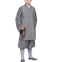 ชุดกังฟูพระเส้าหลินใส่ได้ทั้งชายและหญิงชุดเครื่องแบบการทำสมาธิเสื้อผ้า Arhat สีเทาชุดพระเซนสำหรับฤดู