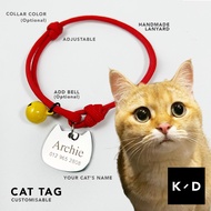 CAT TAG customise name phone number collar kucing nama tali leher id adjustable pet rantai rabbit