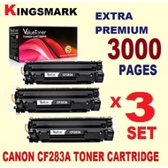 OFFER 3PCS HP PREMIUM CF283A / 283A / 83A Black LaserJet Toner PREMIUM ( EXTRA 3000PAGES)