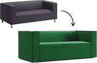 Comfort Works Custom Unique Klippan Cover, Designer Velvet Pet Friendly Slipcovers to Fit IKEA Klippan 2 Seater Sofa Loveseat (Velvet Emerald)