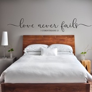 Wedding Love Never Fails 1 Corinthians 13 Wall Sticker Bedroom Marriage Bible Verse Romance Love Jes