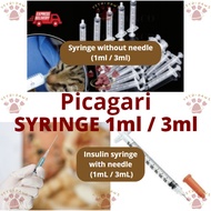 Syringe without Needle (For Feeding Milk / Medicines - 1ml /3ml) &  Insulin Syringe with Needle 1ml