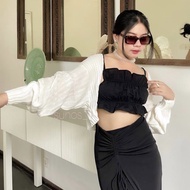 QINAN BOLERO CARDI knitted cardigan/ basic cardigan/